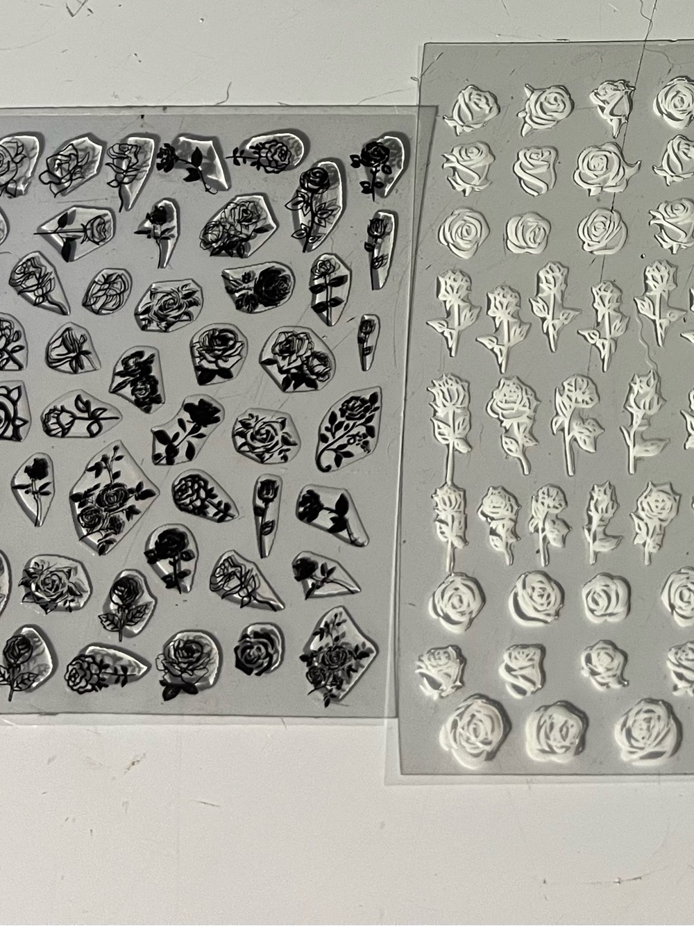 Floral Nail Art Sticker Set - Black & White